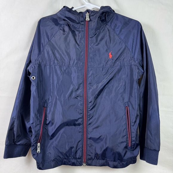 Polo Ralph Lauren Navy Hooded Jacket Boys Size 5 - Picture 1 of 6